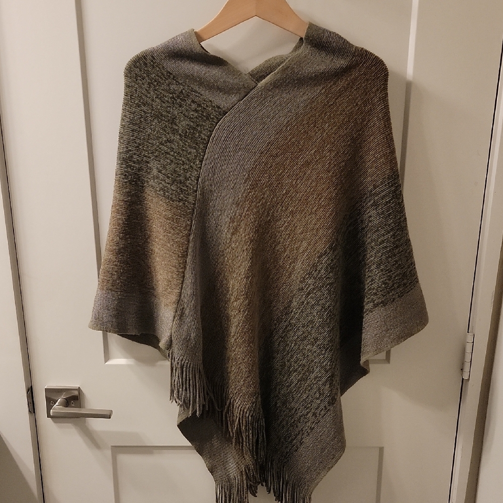 Multicolor Fringe Poncho